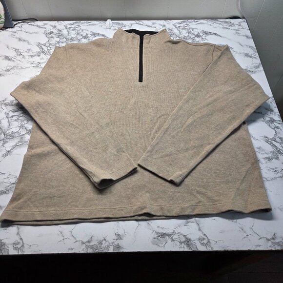 Orvis Men XL Brown Gray Beige Longsleeve Quarter Zip Pullover Sweatshirt Bundle - Picture 12 of 13